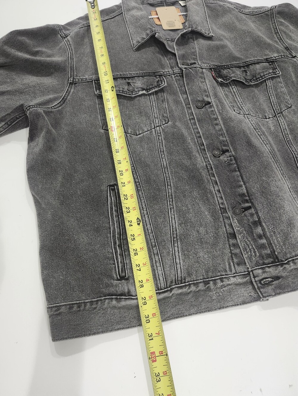 Levi's Men's 4XL Relaxed Denim Trucker Jacket Washed Black Gray New With Tags - Picture 6 of 9